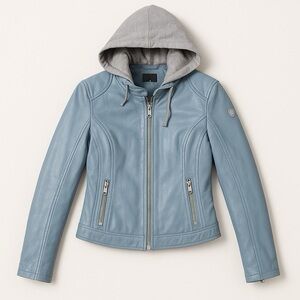 FREE PEOPLE MAURITIS LEATHER HOODIE JACKET
